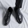 Черные деловые мужские туфли в британском стиле со шнуровкой, универсальные модные кожаные туфли, повседневная мужская обувь 9625-R
