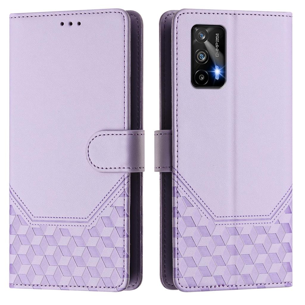 Leather Wallet Flip Case for Realme Narzo 80 80X N53 V11 V20 V60 GT Neo 3 5 6 7 Pro Racing Honeycomb Cover