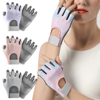 Спортивные перчатки для занятий йогой, фитнесом, упражнениями, противоскользящие, амортизирующие, перчатки с половиной пальцев, дышащие, антикоконовые, перчатки для велоспорта