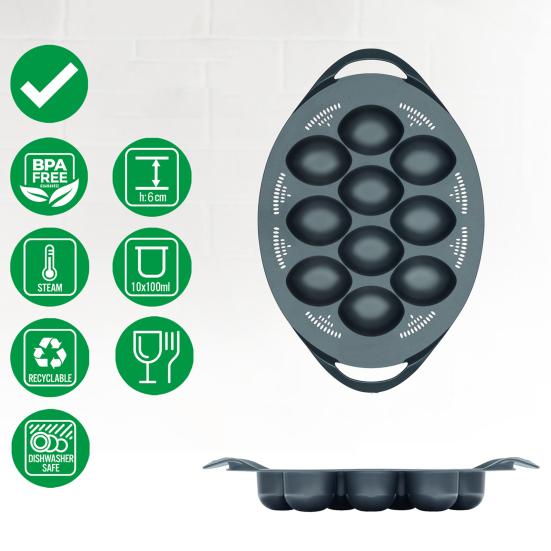 Вставка для варки яиц на 10 отверстий для аэрофритюрницы-духовки TM4/TM5/TM31, высокоемкостная, из пищевого материала, не содержит БФА, чашки для варки яиц пашот, можно мыть в посудомоечной машине