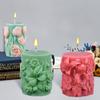 Silicone Cylindrical Candle Mould Rose Resin Mold Flowers Cylinder Candle Mold Candle Making