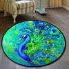 Круглый ковер с 3d принтом «Синий павлин», противоскользящий круглый коврик, домашний декор, круглый ковер премиум-класса, напольный коврик, противоскользящий коврик