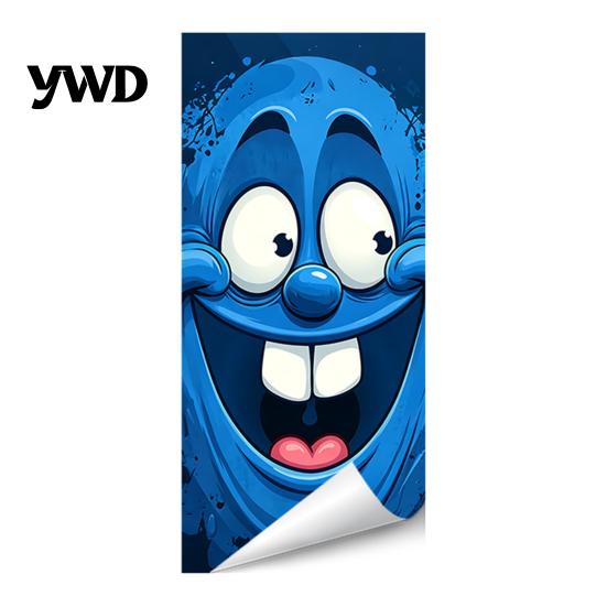 Cute Big Eye Trash Can Faces Funny Cartoon Sticker, Expression Decorative Removable PVC Stickers for Recycling Bins Adhesive Label, Waterproof