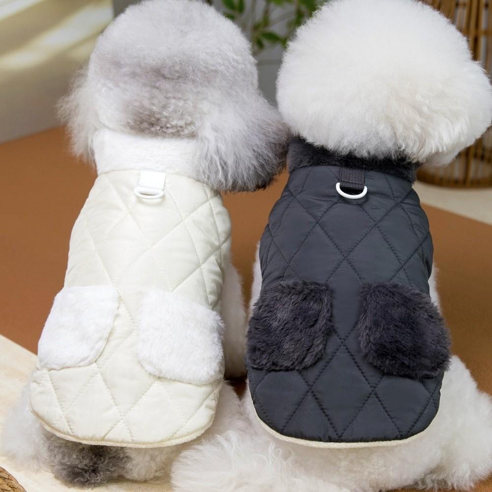 Windproof Dog Warm Clothes Plush Dog Vest Coat Fashion Dog Hiking Jacket Cat