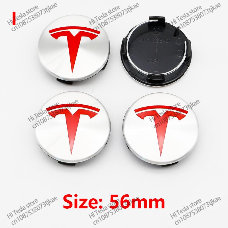 ahsgp6 56mm 4 Piece Wheel Tire Center Cap Logo for Tesla Original Hub Caps Model3 Model Y Model S X High Quality Auto Accessories