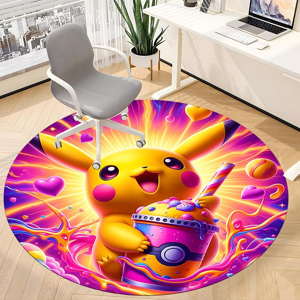 1 шт. Пикачу, Ковер-стул Pokémon для офиса, Нескользящий, Машинная стирка, Ковер для офиса, комнаты - Праздничный декор - Машинное производство yy251017294