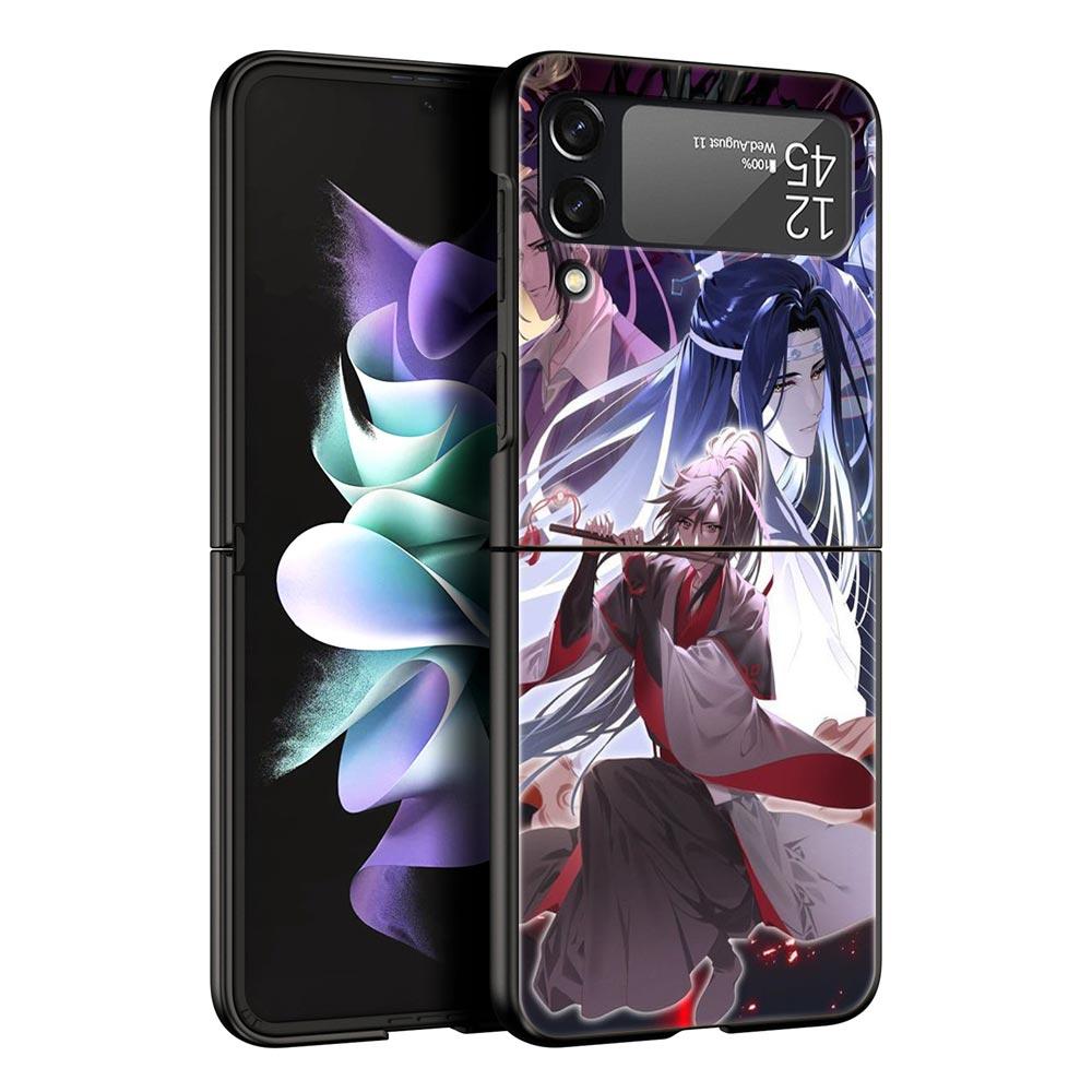 Аниме Мо Дао Цзу Ши Милый Чехол для Телефона Z Flip 4 Для Samsung Z Flip 3 5G Черный Жесткий Чехол Galaxy ZFlip3 ZFlip5 Обложка Складной Роскошный