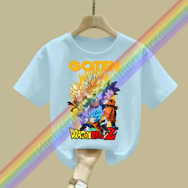 2026 Summer New Digita Printing Japanese Anime Dragon Ball Boys and Girls Tshirt Children Street Leisure Fashion Cosplay Top