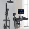 4-ходовой цифровой дисплей смеситель для душа ванная термостатическая/горячая/холодная тропическая душевая головка латунные вращающиеся смесители кран для биде