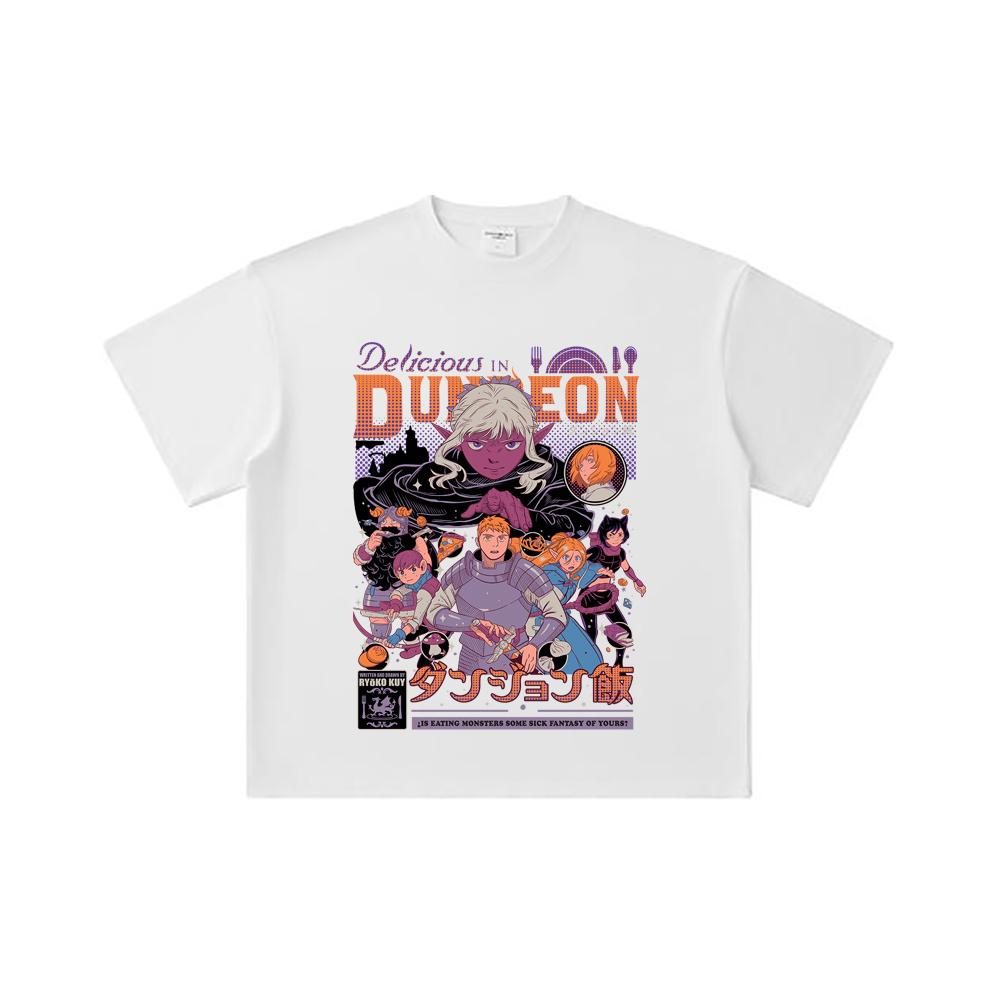 260 GSM Double Yarn 32 Count 100% Cotton Delicious in Dungeon V2 Print Unisex Heavy Cotton T Shirt