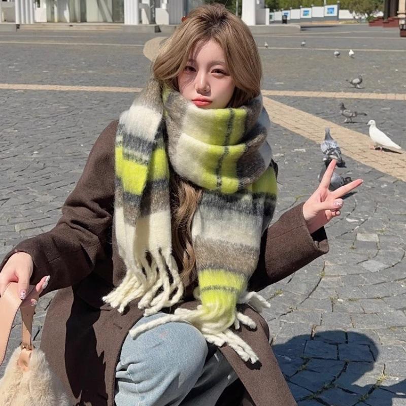 Winter Women'S New Imitation Cashmere Scarf Meilad High End Korean Edition Warm Retro Fashion Versatile Thick Shawl