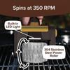 Stainless Steel Roller Grill Cleaner Brush with LED Light Barbecue Cleaner Tools  Outdoor Cooking