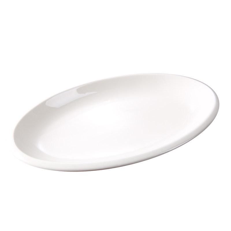 Extra Large Thickened Oval Ceramic White Steaming Fish Plate for Restaurants