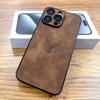 Роскошный чехол из искусственной кожи PU Retra для iPhone 17 Air 16 15 14 13 12 11 Pro Max iPhone11 iPhone12 11Pro 12Pro с рисунком оленя, полная защита