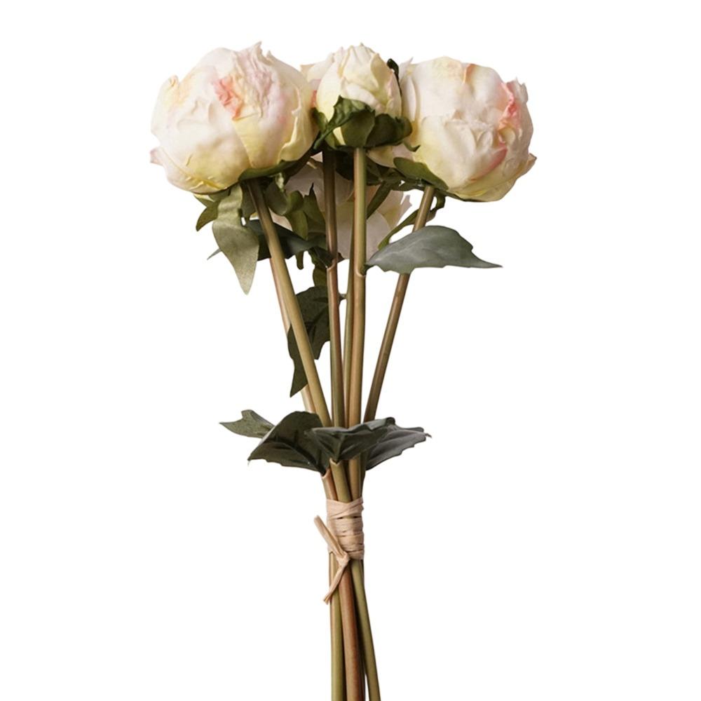 4 Flower 3 Buds Peony Artificial Flower Silk Petals Decorative Flower Photo Props