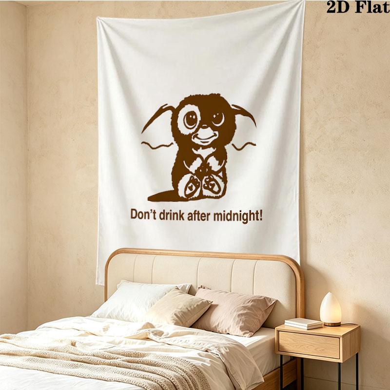 Gizmo Gremlins Wall Tapestry Aesthetic Wall Hanging Printed Fabric Blanket Decorative Tapestries For Bedroom Living Room Home Decor