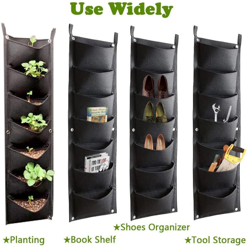 Лидер продаж, 2 шт., настенные мешочки для посадки с 7 карманами, вертикальные мешки для выращивания в помещении и на открытом воздухе, контейнеры