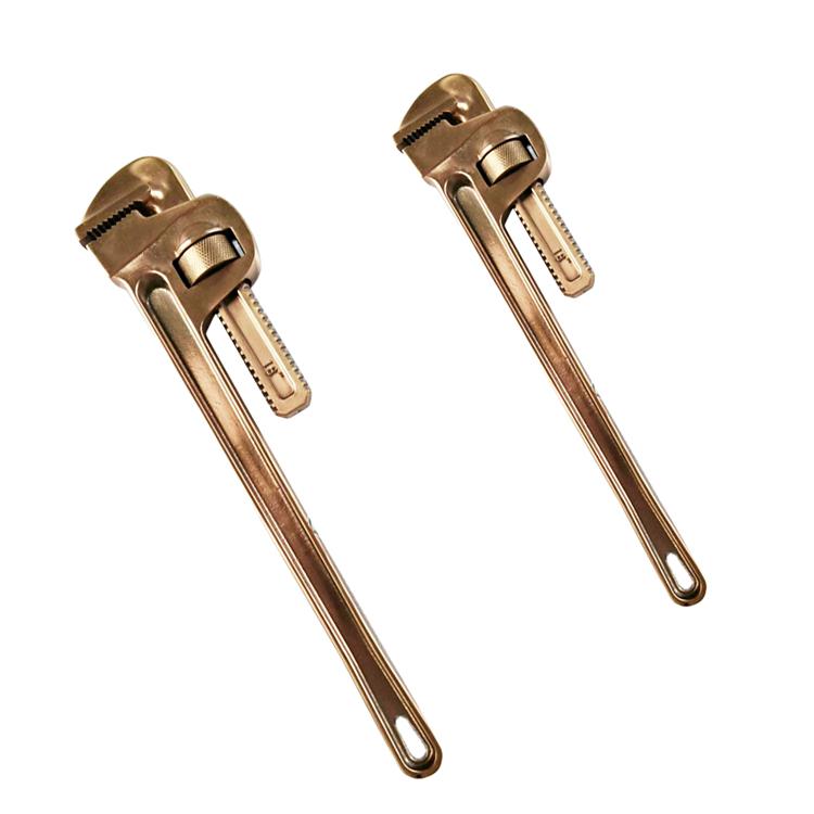 8 to 48 Inch Adjustable Antispark Die Forged Industrial Grade Heavy Duty Pipe Wrench ISO9001 Certified Used in Oil Gas Plants