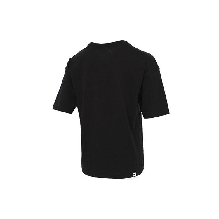 PUMA T Shirts Women's Black Crew Neck Moderate Straight Fit 531438-01