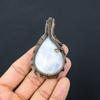 Лунный камень Драгоценный камень Чистая медная проволока Обернутая ювелирная подвеска ручной работы