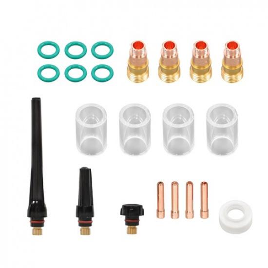 22Pcs TIG Welding Accessories Stubby Gas Lens #10 Glass Cup Kit For WP-17/18/26