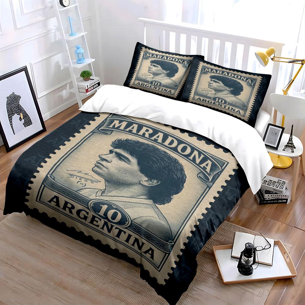 Portrait with "Maradona" text. Bedding sets Duvet cover sets Duvet covers Pillowcases(1 * Duvet Cover 2 * Pillowcases, without duvet insert)