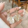 Light Luxury Niche White Petal Stylish Flower Earrings For Women