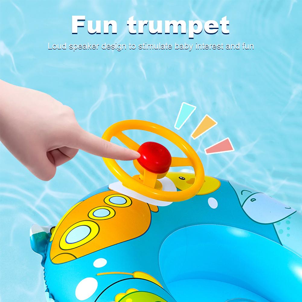New Baby Swimming Ring with Steering Wheel Inflatable Baby Swimming Float Seat Float Pool Toys Fun Accessories for Boys Girls