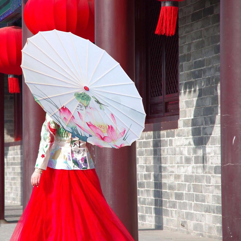 Chinese Oiled Paper Umbrella Art Classical Dance Decorative Antique for