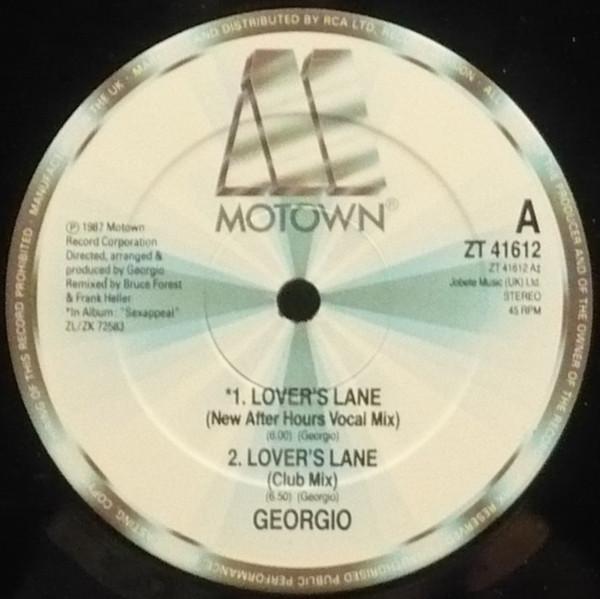 12-дюймовая пластинка GEORGIO Lovers Lane ZT41612 Motown 1987 UK Dance Electronica Б/у