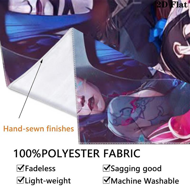 Jinx League of Legends Wall Tapestry Aesthetic Wall Hanging Printed Fabric Blanket Decorative Tapestries for Bedroom Living Room Home Decor