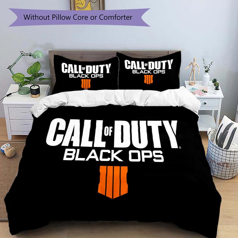Black Ops Duty Call Print 3Pcs Bedding Setduvet Cover With 2 Bedropillowcase Home Birthday Gift
