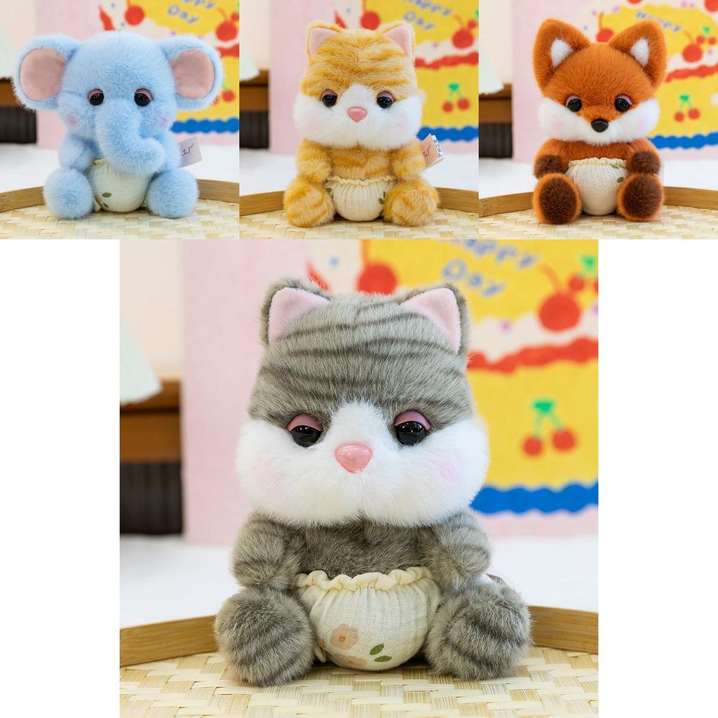 Плюшевая игрушка Животное Слон Лиса Кошка Наполнена ПП-хлопком Для Мальчиков и Девочек Подарок