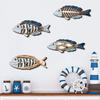 4x Fish Nautical Wall Decor Ornaments Beach Theme Wood Decoration Mediterranean for Living Room