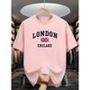 Men's Summer 100 Cotton Fashionable Casual Loose Plus Size London England Printed Sports Round Neck Short Sleeved T-shirt Top