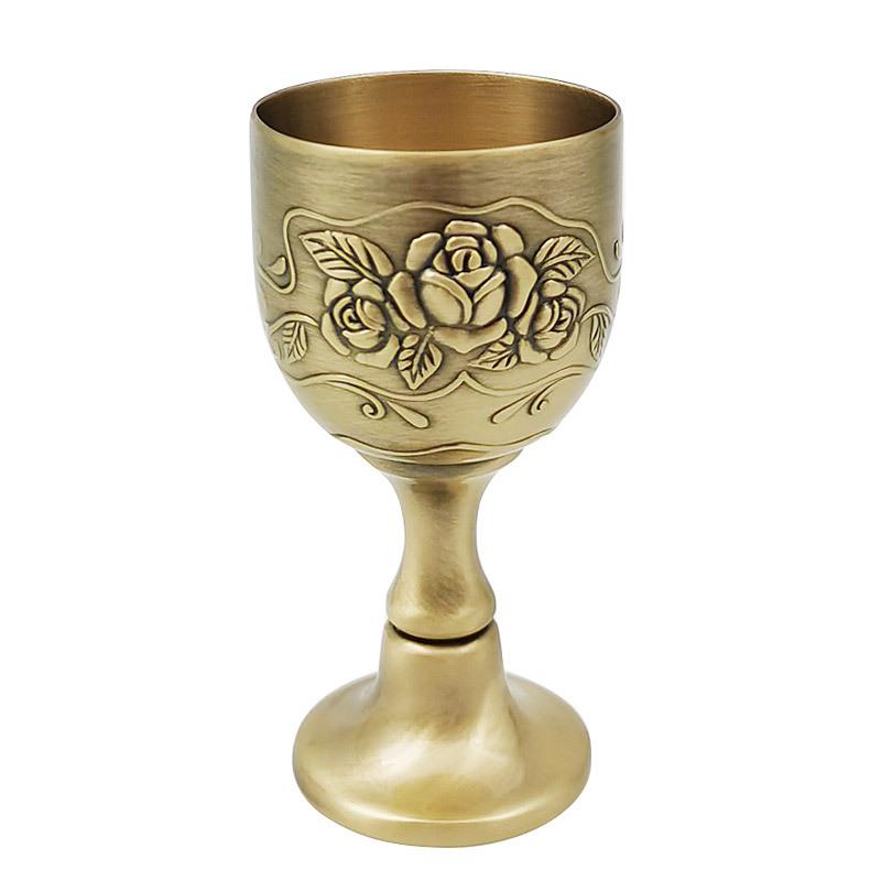 Antique Goblet Wedding Cup Baijiu Cup Creative Bronze Tin Spirits Cup Wine Set Household One or Two Cups