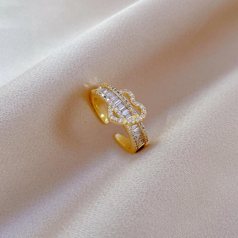 Кольца из синтетического циркония в форме сердца для женщин 2024 года, новые модные золотые кольца, ювелирные изделия, аксессуары для свадебной вечеринки