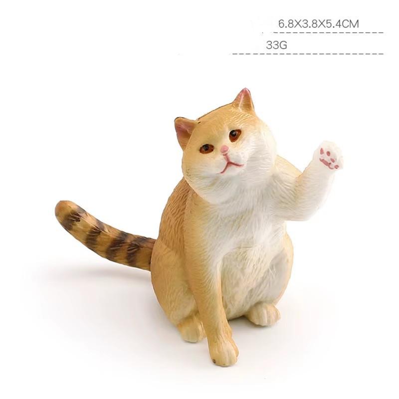 1pc Mini Realistic Cat Figurine Set Cute Orange Tabby British Shorthair Toy Kittens for Kids Decoration Resin Decorative Ornaments