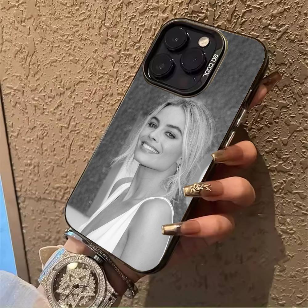 M- известная актриса-Марго -Робби Для iPhone 17 16 15 14 13 12 11 Pro Max XS 17 Air Силиконовый Цветной Серебристый Бампер Чехол