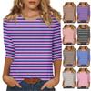 Women's Casual 3/4 Sleeve T-Shirts Round Neck Tunic Tops Basic Tees Blouses Loose Fit Pullover