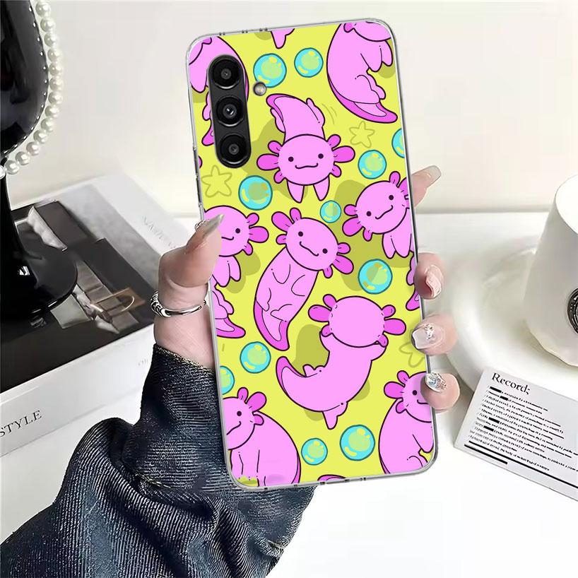 Милый Аксолотль Кавайный Чехол Для Телефона Для Samsung Galaxy A13 A14 A15 A16 A17 A53 A54 A55 A56 A57 A33 A34 A35 A36 A37 A23 A24 A25 A26 Ga