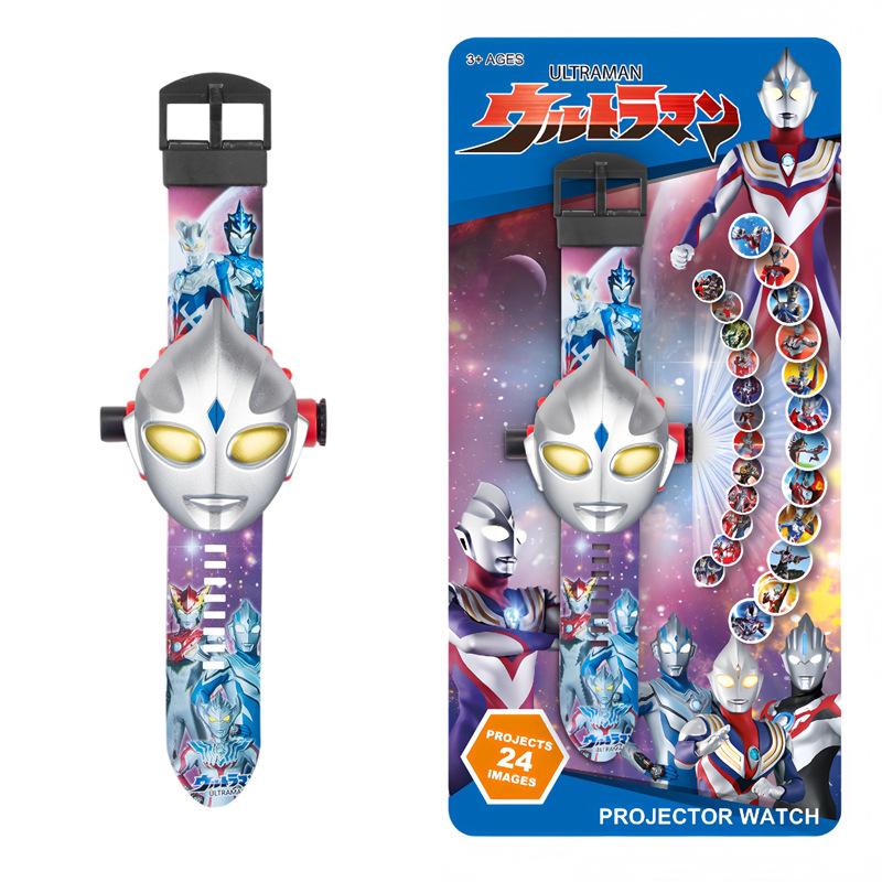 Детские часы в стиле аниме «Ультрамен», детские часы, игрушки, милые мультяшные проекции со вспышкой, часы, подарки на день рождения