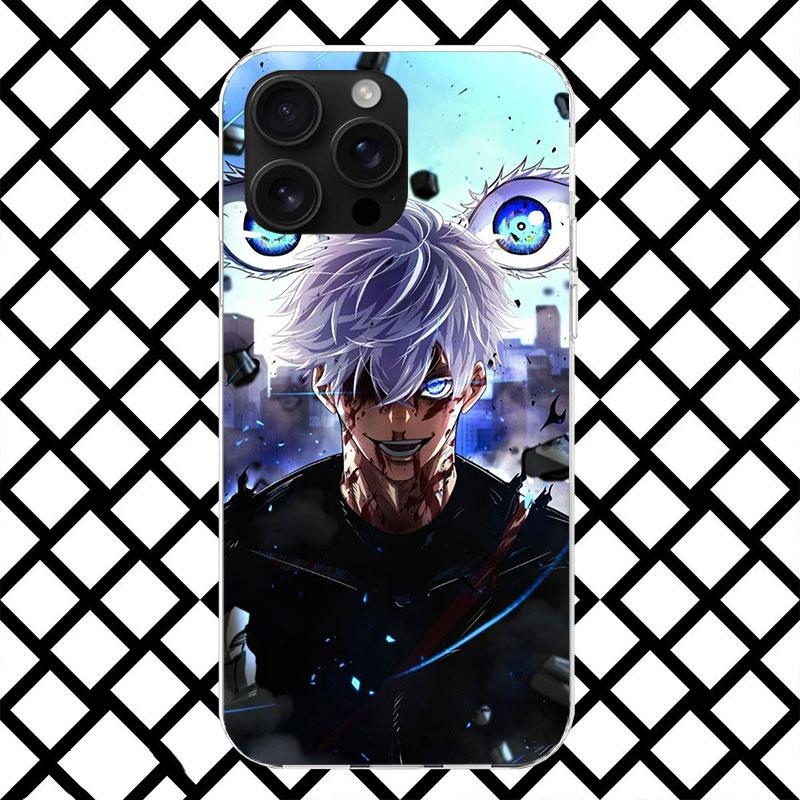 Kaisen J-Jujutsu Годзё Сатору Чехол для телефона для iPhone 17 Air 16 16E 15 14 Plus 13 Mini 12 11 Pro Max 7 8 + SE 2020 Мягкий чехол Funda