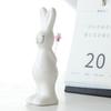 3pcs Ceramic Couple Rabbit Figurine Handicraft Bunny Statue White Rabbit Ornament  Bedroom