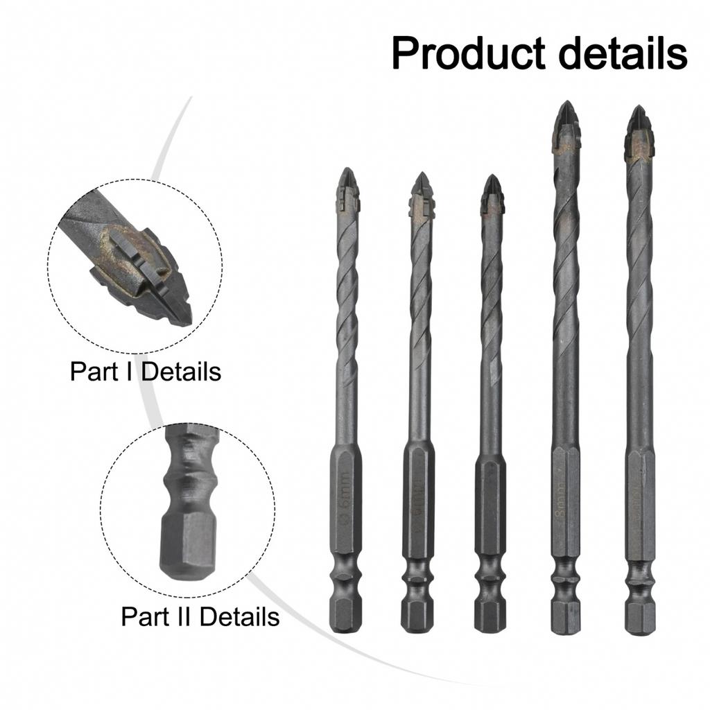 Набор из 5 сверл с уникальной эксцентриковой конструкцией для точного сверления