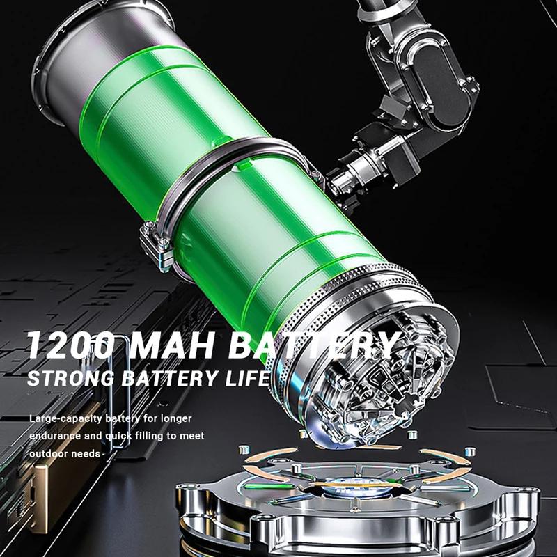 Solar Flashlight 3 Light ModeType-C Rechargeable Super Bright Torch with 1200Mah Battery Outdoor Camping Search Lantern