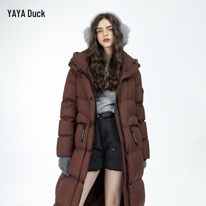 Yaya Женский зимний длинный пуховик с капюшоном