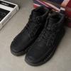 Мужские повседневные туфли из натуральной кожи в стиле ретро, зимние и бархатные ботильоны, мужские ботинки на весну/осень