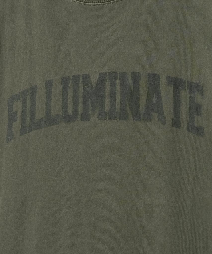 FILLUMINATE Базовая футболка с пигментной печатью и логотипом-аркой - Хаки