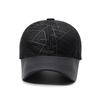 Baseball Cap Outdoor Thermal Visor Hat Middle-Aged And Elderly Leather Cap Simple Casual Men'S Leather Hat